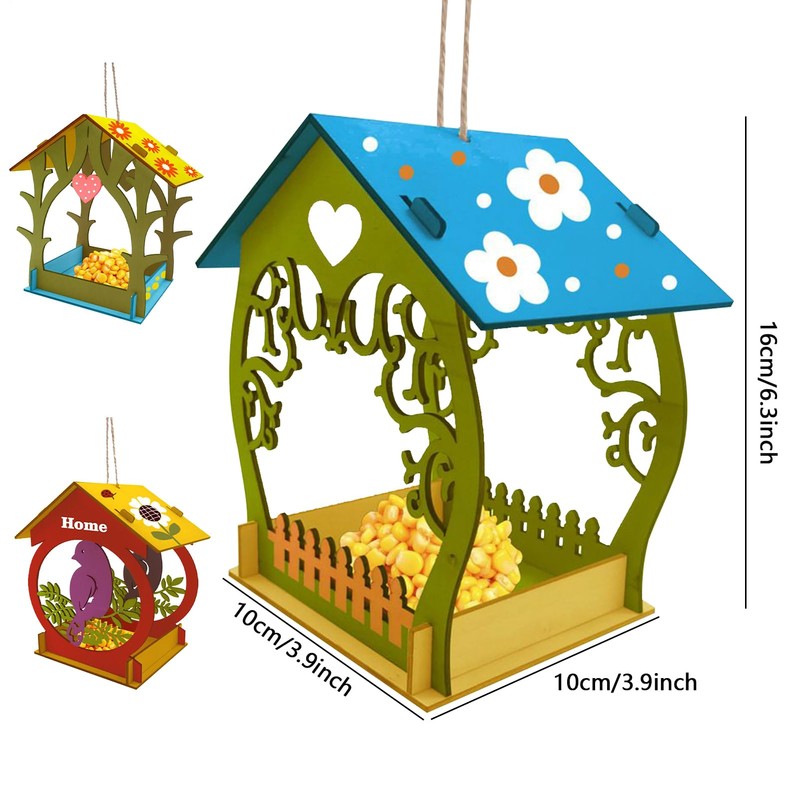 Bird Feeder - Wooden Bird Feeders for Outdoors - Decorative