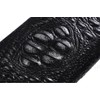 SAMIYU Men's Long Wallet, Round Zipper, Crocodile, Black, Embossed Crocodile,