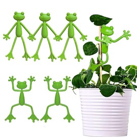 Cute Frog Plant Support Clips - 5Pcs Plant Stand Set