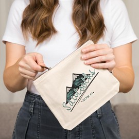 Lantern Press Sawtooth Mountains, Twin Peaks, 100% Cotton Zipper Pouch, Travel Accessory, Go Bag