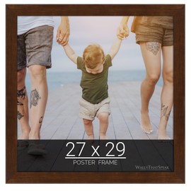wallsthatspeak 27x29 Mocha Walnut Picture Frame for Puzzles Posters Photos or Artwork
