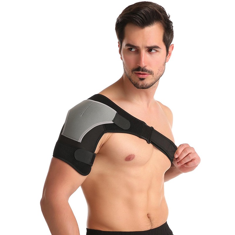 JTMKYO 1 Piece Grey Shoulder Pad, Adjustable Shoulder Support, Rotator