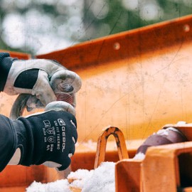 Gebol Uni Fit Thermal Winter Work Gloves Made of Goat Leather with Velcro Fastening Thermal Gloves with Cold Insulating Warm Lining for Men Size XXL (Size 11) White/Black 1 Pair