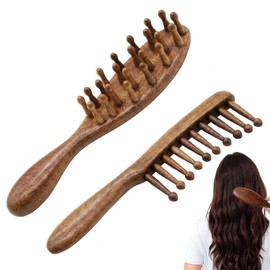 2-Piece Set Loc Brush For Dreads,Loc Comb Out Tool,Loc Comb For Retwist,Loc Brush For Microlocs,Dreadlock Comb,Wooden,Wooden Massage Brush,Wooden Brush,Wide Tooth Wooden Comb