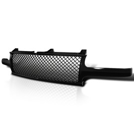 Spec-D Tuning Glossy Black Honeycomb Mesh Front Hood Grille Compatible with 1999-2002 Chevy Silverado, 2000-2006 Tahoe Suburban