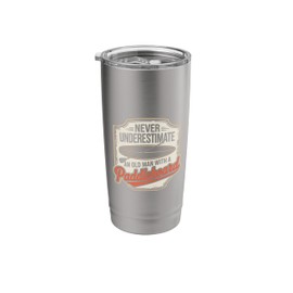 Retro Old Man With A Paddleboard Paddleboarding Stainless Steel Insulated Tumbler