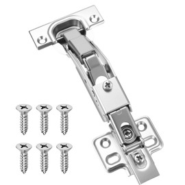 Kitchen Cabinet Hinges, 125 Degree Full Overlay Kitchen Cupboard Hingess, Concealed Soft Close Hinges for Cupboard Wardrobe Cabinet Door Corner Hidden Door(Straight Curved Full Cover)