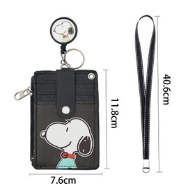 Pass Case, Cute, Commuter Card, ID Card, Employee ID Card, Elastic Reel Included, Coin Purse with Side Zipper
