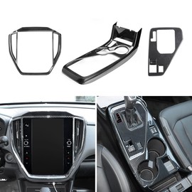 INTGET Gear Panel Cover for 2024 Subaru Crosstrek/2024 Subaru Impreza Accessories Carbon Fiber (3PCS)
