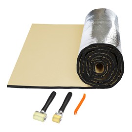 uxcell 1 Set Car Sound Insulation Mat 10mm Door Hood Engine Heat Insulation W/Installer Tool 100x60cm 40"x24"