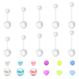 Longita Pregnancy Belly Ring - Clear, Plastic, Silicone 14g Belly Piercing Retainer