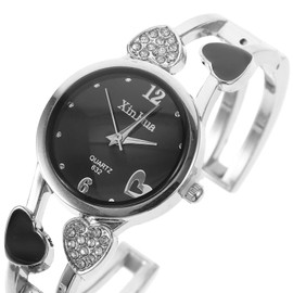 ABOOFAN Women's Bangle Watch, Fashion Crystal Rhinestone Wrist Watch for Ladies Elegant Bracelet Watch for Women, Black