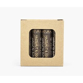 Hazelnut & Cocoa Flavor Petroleum Free, Natural Lip Balm Four Pack (4-Pack)
