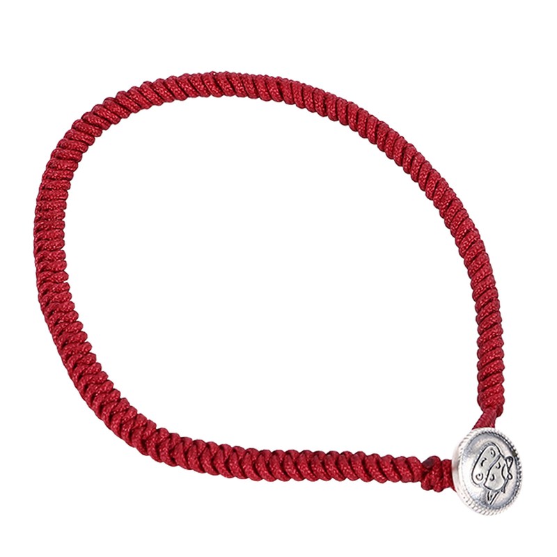 Ox Zodiac Bracelet Red Rope S925 Silver Ornament Woven Bracelet