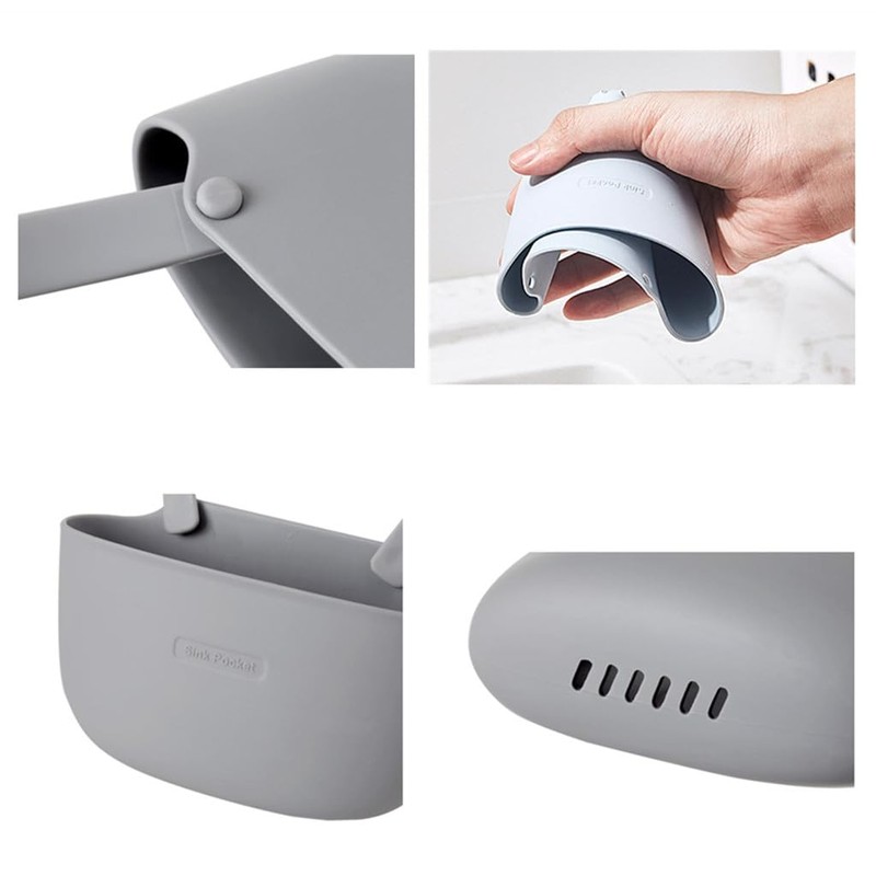 Kinteshun Kitchen Sink Caddy Sponge Holder Hang Basket for Scrubber