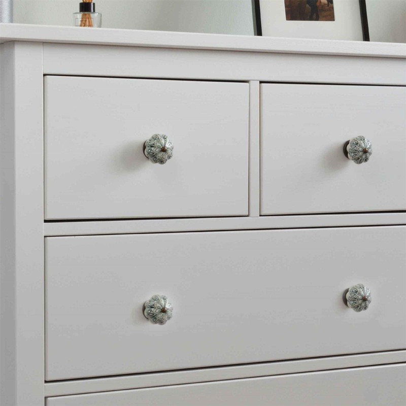 Nicola Spring Ceramic Cupboard Drawer Handle Knobs - Vintage Flower