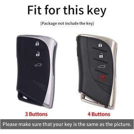 ontto Alloy Car Key fob Cover Fit for Lexus NX IS RX ES GX LX LS UX GS 200 260 300 350 NX200 NX300 RX350 ES300 Remote Leather Key case Shell key holder bag keyring keychain accessories Black-blue