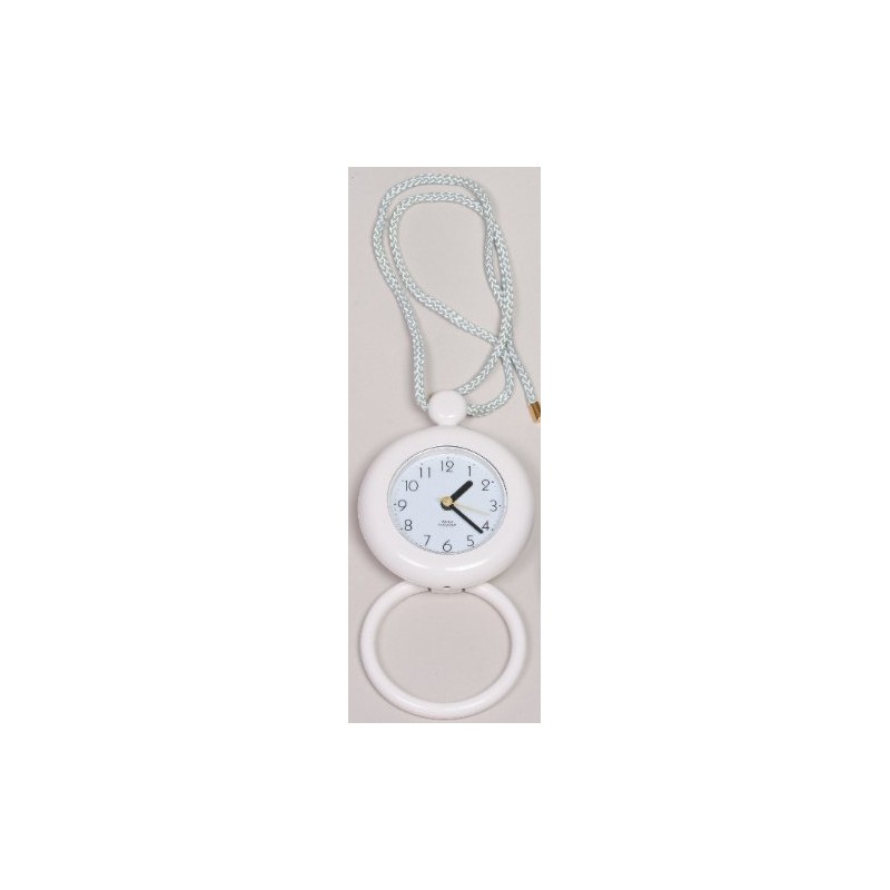 Our White Bathroom Shower Rope Clock with a Clear Easy