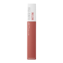 Maybelline Labial líquido mate Superstay Matte Ink Tono 130 Self Starter, 5ml - Lipstick matte de larga duración, color intenso por hasta 16H, alta pigmentación, no transfiere