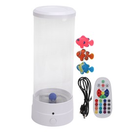 Bubble Fish Lamp 8 Color Changing Decorative Quiet Desktop LED Aquarium Tank Sensory Night Light with Remote Control