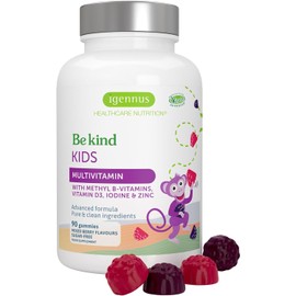 Igennus Methylated Kids Multivitamin Gummies – Highly Bioavailable B-Vitamins & Vitamin D – Clean, Sugar-Free, Natural Berry Flavor from Fruit Powder – Vegan, Third-Party Tested – Suitable for Ages 4+ – 90 Gummies