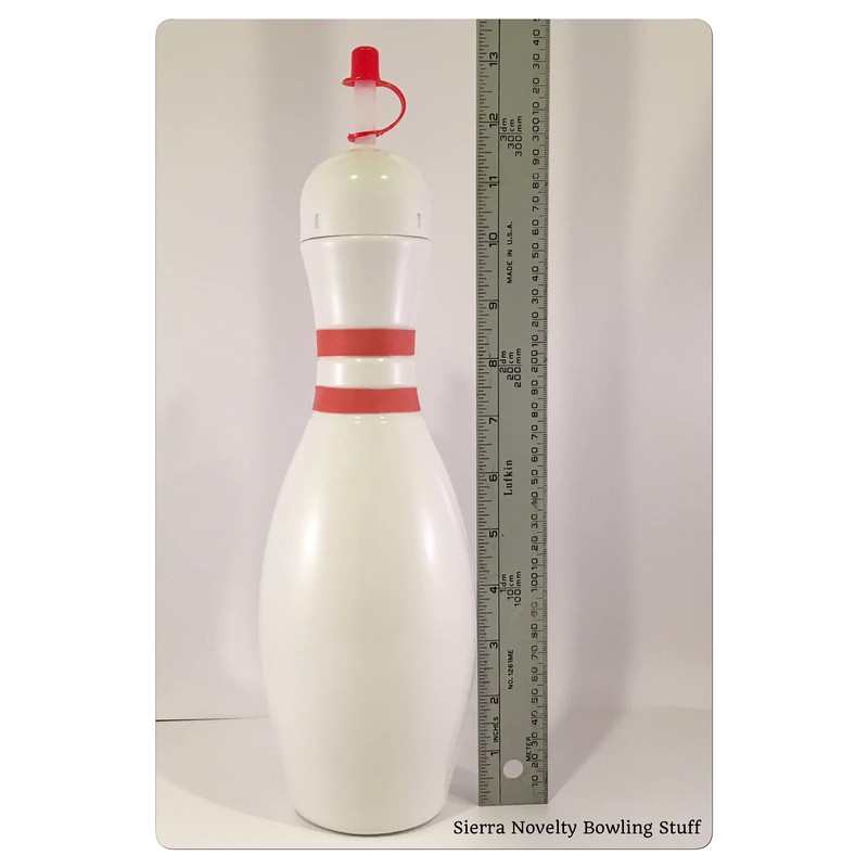 Large Bowling Pin Water Bottle - 32 ounce (White Birthday)