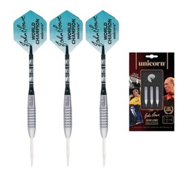 Unicorn John Lowe W/C Ambassador 90% Tungsten Darts, Silver, 27 G