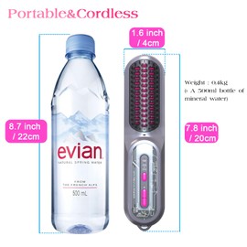 PDGROW Schnurlose Haarglätter-Bürste, Tragbare Glättungsbürste für Frauen, Bartglätter Kamm für Männer, 9600mAh Wiederaufladbar Ionischer Bürste für Haar und Bart Glätteisen, Anti-Verbrühung/Tragbar