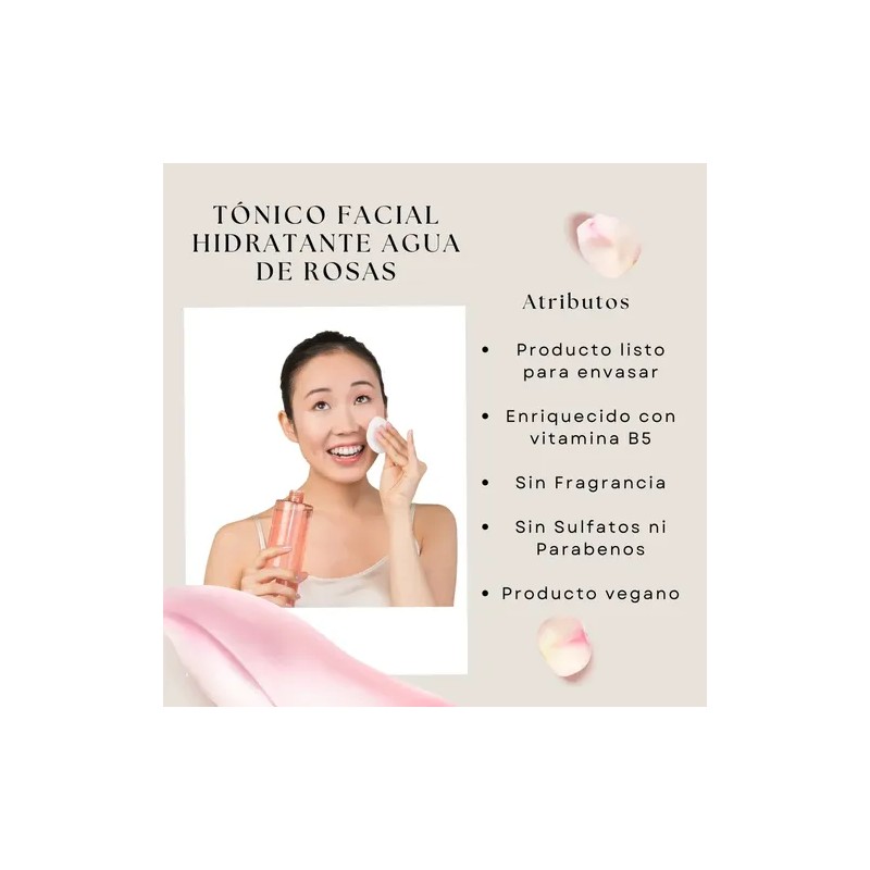 Tónico Facial Hidratante Agua De Rosas B5 A Granel 10l