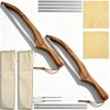 THDUJAYJAY 2 Pack Wooden Bread Bow Knife Set,Durable High Carbon