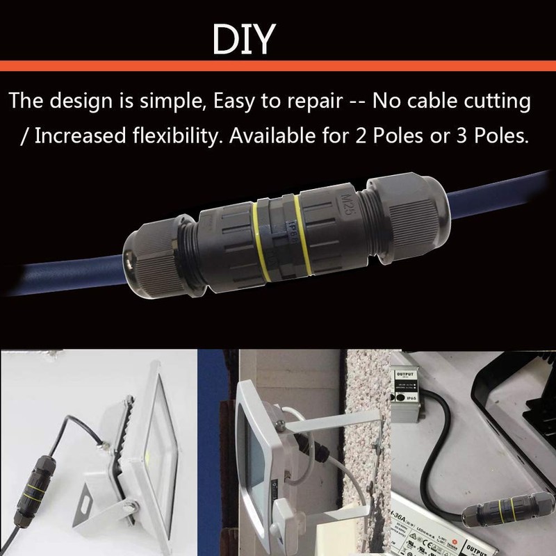 CTRICALVER Waterproof Junction Box Outdoor Cable Connector New IP68 Connector