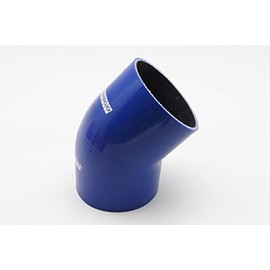 Autobahn88 Autobahn88 Automotive Silicone Hose Bend, 45-Deg Elbow Coupler, ID=2.5" (64mm), Leg Length 3.13" (80mm), Wall Thickness= 0.16" (4mm), 3-Ply, Blue