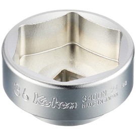 Yamashita Industrial Laboratory Koken 3/8 (9.5 mm) SQ. European Car Oil Filter Socket 1.4 inches (36 mm) 3400M.24-36