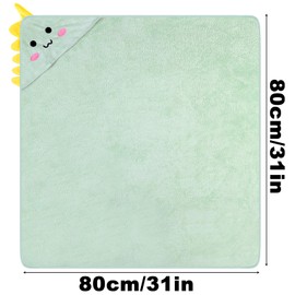 Lvefyti Kapuzenhandtuch Baby,80x80 cm Baby Handtuch Kapuze Babybadetücher Korallenvlies Babyhandtuch mit Kapuze Kinderhandtüch Badehandtüch Handtücher für Babys Neugeborene(Grün)
