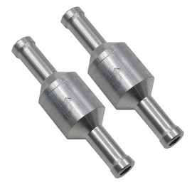 MiJunHD 2PCS 6mm One Way Aluminium Fuel Valve, Non Return Check Valve Suitable for Petrol Diesel Oil Water,for Car Carburettor Low Pressure Systems