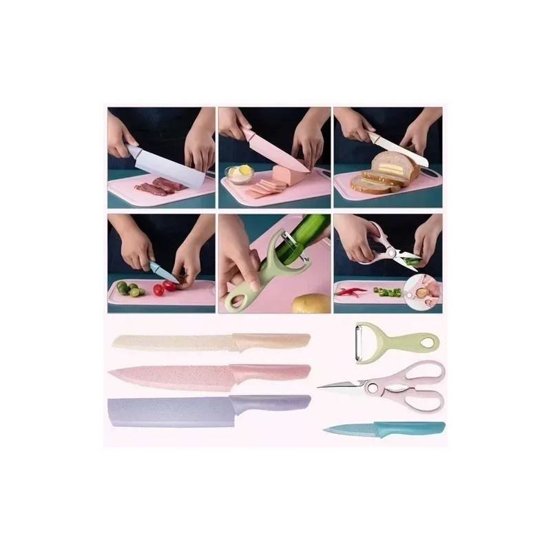 Didier Market Juego De 6 Cuchillos Cocina Color Pastel Acero