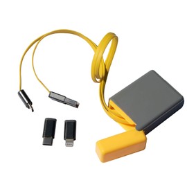 Thumbs Up Swipe Flip 3-in-1 Retractable Charger Adapter - Yellow