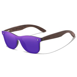 KITHDIA Wooden Sunglasses for Men and Women, Polarised Sunglasses with Wooden Temples, UV400 Protection