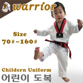 Children's Taekwondo Poom Uniform / Daycare, Kindergarten, Elementary School / Training Uniform / Sizes 70–160 / Warrior Korea / 어린이 태권도 품도복 / 어린이집 유치원 초등학교 / 교육용 도복 / 사이즈 70호~160호 / warrior korea