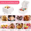 WINKIO WINKIO 24pcs White Cookie Boxes, 4x4x2.5 Inches Bakery Boxes