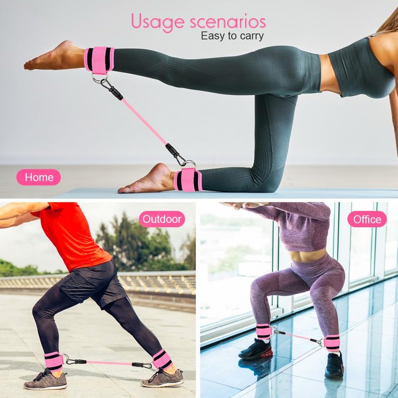 Sonicefit Ankle Resistance Bands with Cuffs, Ankle Strap with Exercise