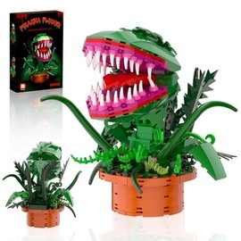 aphpaio Audrey 2 Juegos de Juguetes de Construcción de Planta Piraña, Pequeña Tienda de los Horrores Flores Caníbal con Boca Abrible Bloques de Constr