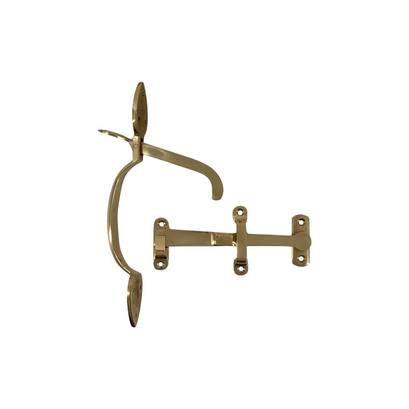 Colonial Style Gate Thumb Latch Set in Solid Brass (Brass)