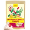 TeeLux Lemon Ginger Hibiscus Tea, Refreshing Lemongrass With Spicy Ginger,