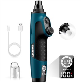 Casfuy Smart 6-Speed Dog Nail Grinder - 50% More Power Pet Nail Grinder with 2 LED Lights Quiet Rechargeable Electric Dog Nail Trimmers File Toenail Grinder for Large Medium Small Dogs & Cats (DB)