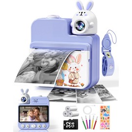 Kids Camera Instant Print Toys, Christmas Birthday Gifts for Girls Boys, 3.0” Autofocus Kids Digital Camera Toddler Camera for 3 4 5 6 7 8 9 10 11 12 Year Old Girl Boy with 32GB TF Card (Purple)