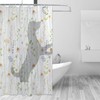 Remzoke Floral Shower Curtain for Bathroom Flower Funny Dog Shower