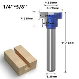 Bestgle Carbide Router Bit 0.25 inch (6.35 mm) 2 Keyhole Bit T Slot Bit 1/4 inch Shank T Mortise Cutter Wood Cutter T Shape Trimmer Bit Carbide Tip Electric Trimmer Bit For Woodworking Cutting Tool Door Engraving Industrial Router Bit DIY Woodworking Cutting Tool