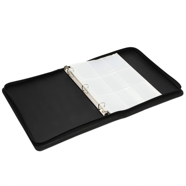PU Leather Trading Card Binder with Metal Clips 360 Pockets 
