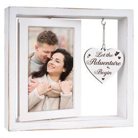 Engagement Gifts for Couples - Let the Adventure Begin Picture Frame, Gifts for Newly Engaged Couples, Engagement Presents for Girlfriend Boyfriend, Photo Frame 4"×6"